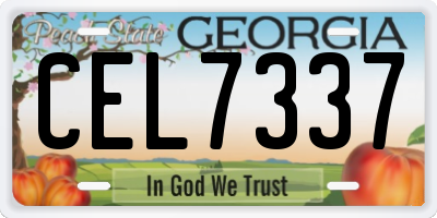 GA license plate CEL7337