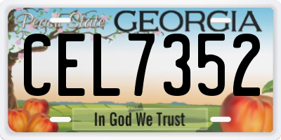 GA license plate CEL7352