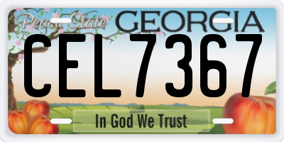 GA license plate CEL7367