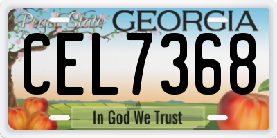 GA license plate CEL7368