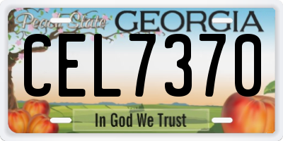 GA license plate CEL7370