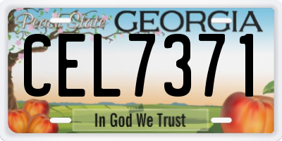 GA license plate CEL7371