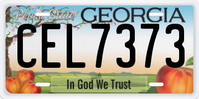 GA license plate CEL7373