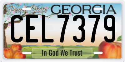 GA license plate CEL7379