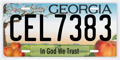 GA license plate CEL7383