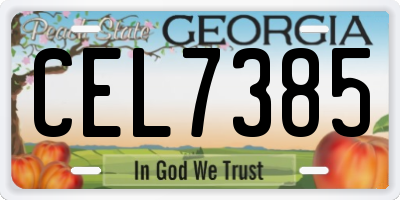 GA license plate CEL7385