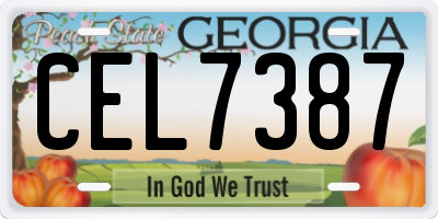GA license plate CEL7387