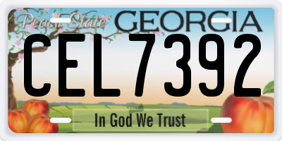 GA license plate CEL7392