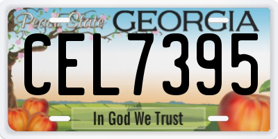 GA license plate CEL7395