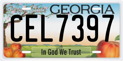 GA license plate CEL7397