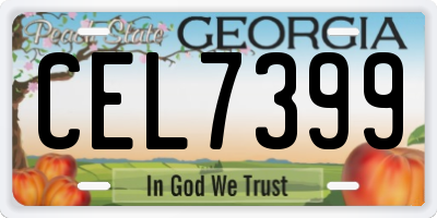 GA license plate CEL7399