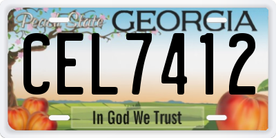 GA license plate CEL7412