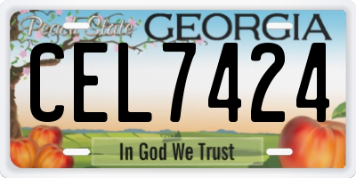 GA license plate CEL7424