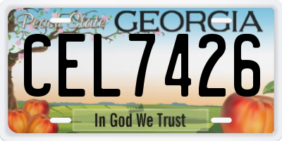 GA license plate CEL7426