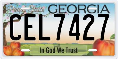 GA license plate CEL7427