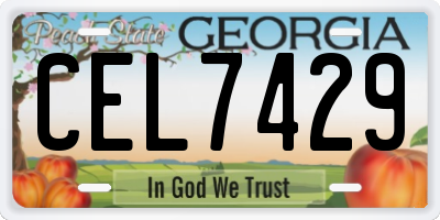GA license plate CEL7429