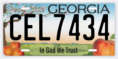 GA license plate CEL7434