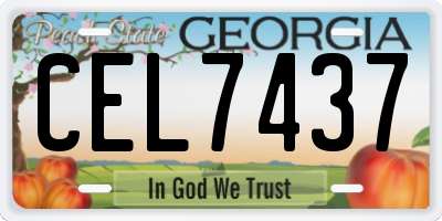 GA license plate CEL7437