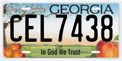 GA license plate CEL7438