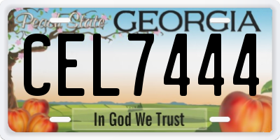 GA license plate CEL7444