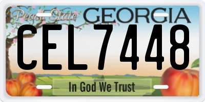 GA license plate CEL7448