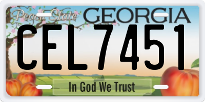 GA license plate CEL7451