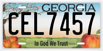 GA license plate CEL7457