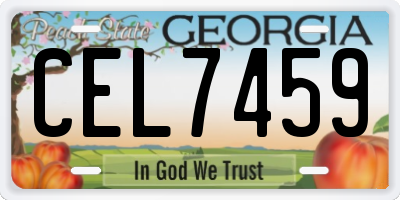 GA license plate CEL7459