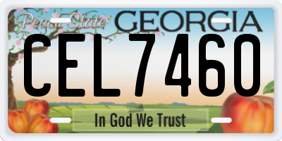 GA license plate CEL7460