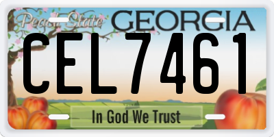 GA license plate CEL7461
