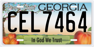 GA license plate CEL7464