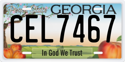GA license plate CEL7467