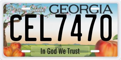 GA license plate CEL7470