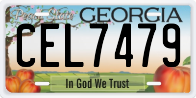 GA license plate CEL7479