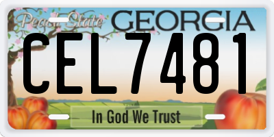 GA license plate CEL7481