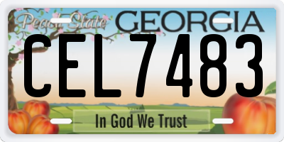 GA license plate CEL7483