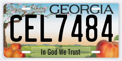 GA license plate CEL7484