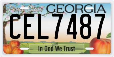 GA license plate CEL7487