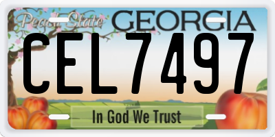 GA license plate CEL7497