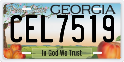 GA license plate CEL7519