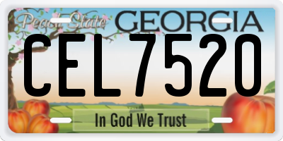 GA license plate CEL7520