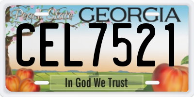GA license plate CEL7521