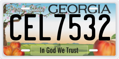 GA license plate CEL7532