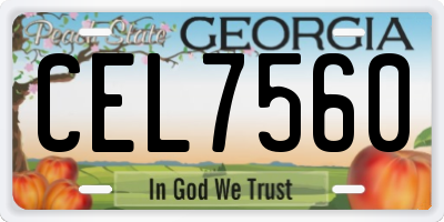 GA license plate CEL7560