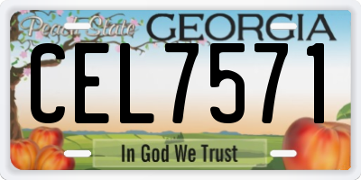 GA license plate CEL7571