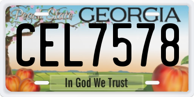 GA license plate CEL7578