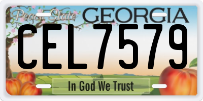 GA license plate CEL7579