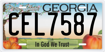 GA license plate CEL7587