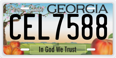 GA license plate CEL7588