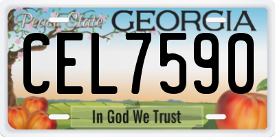 GA license plate CEL7590